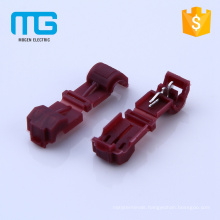 Red color auto electrical brass quick wire splice connector with PP insulation sleeve ,CE approval